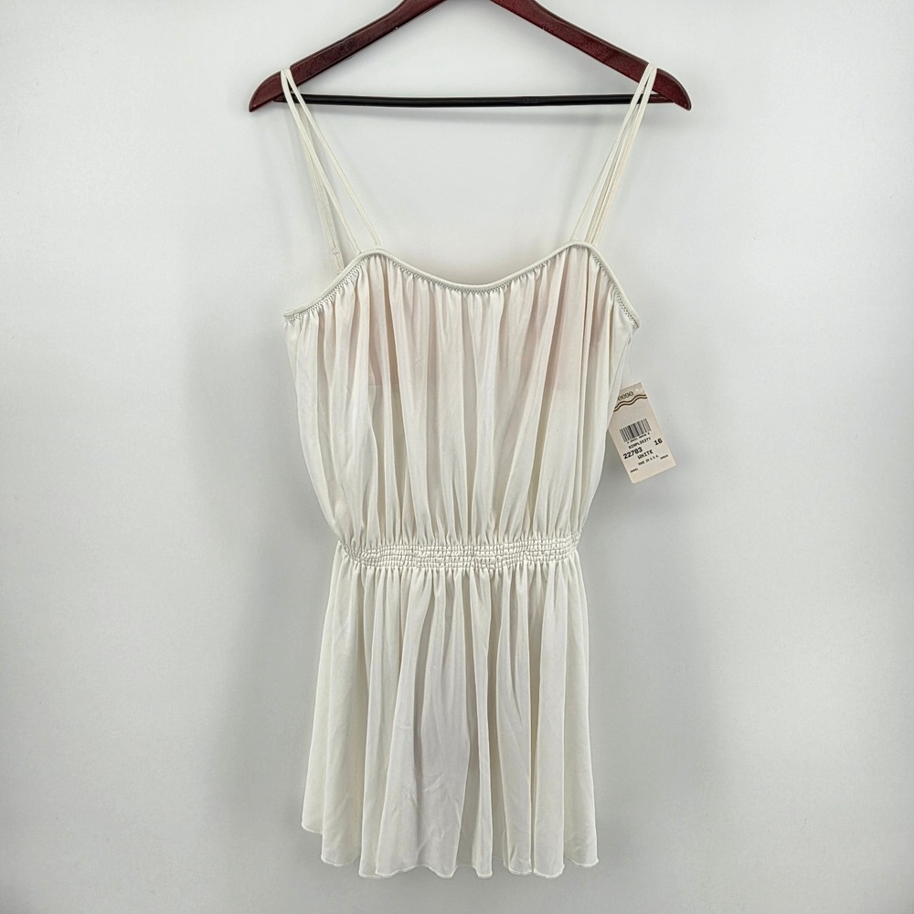 DeWeese Vintage Simplicity White One Piece Bathing Suit Swimwear Sz 16 NWT